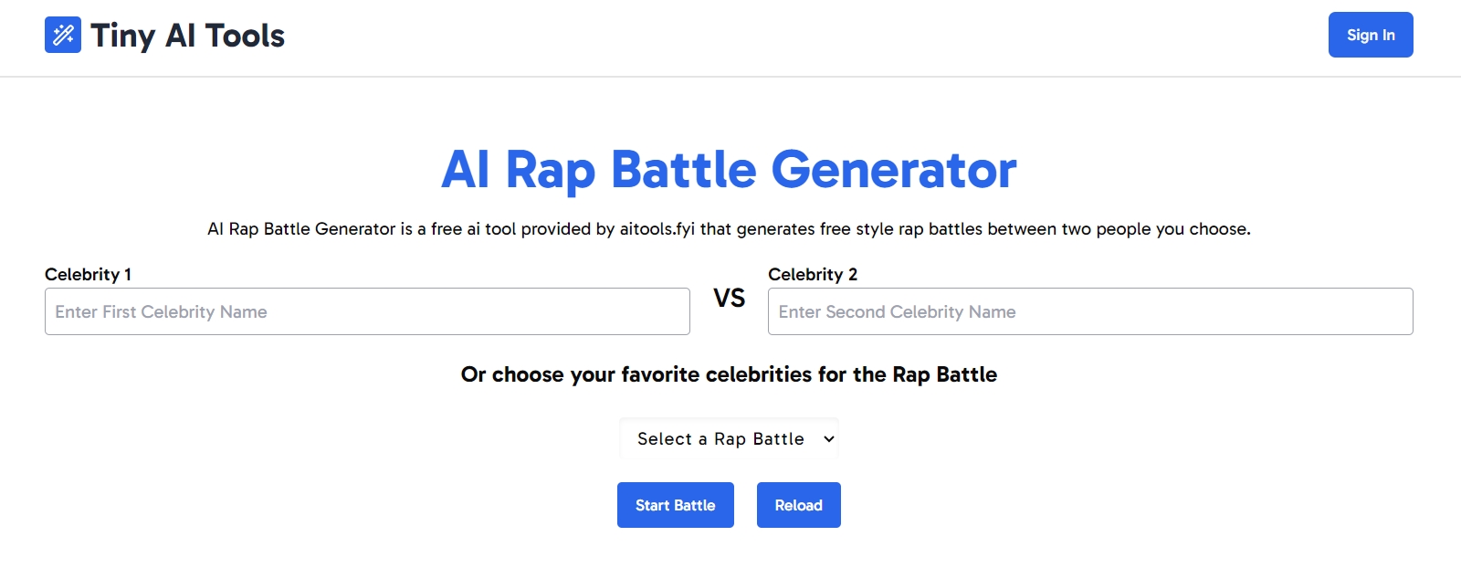 tiny-ai-tools-ai-rap-battle-maker
