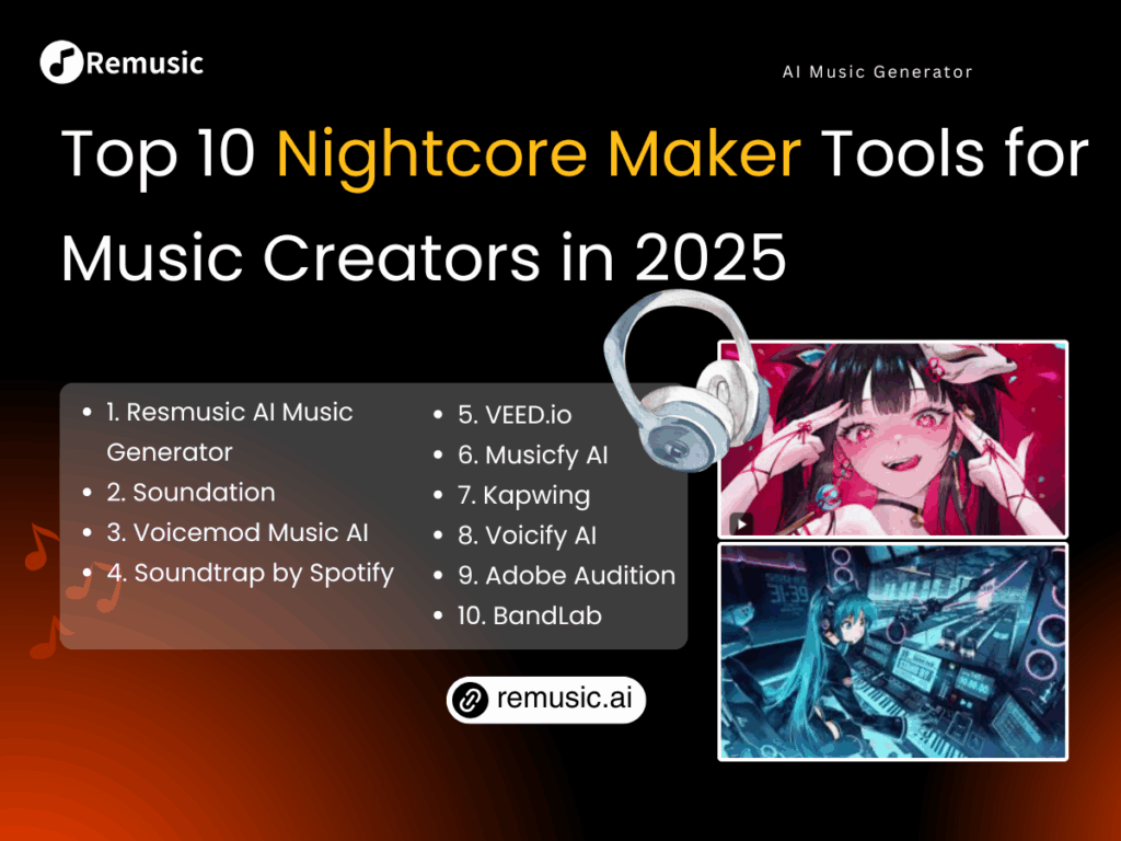 Top 10 Nightcore Maker Tools for Music Creators in 2025