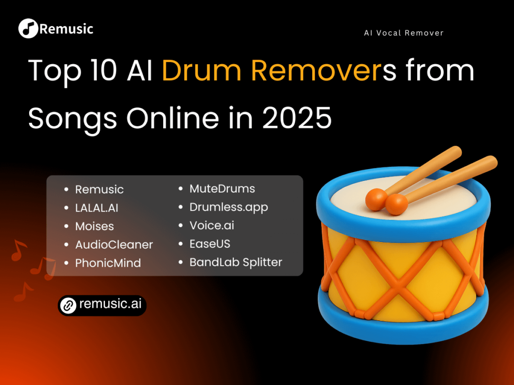 Top 10 AI Drum Removers from Songs Online in 2025